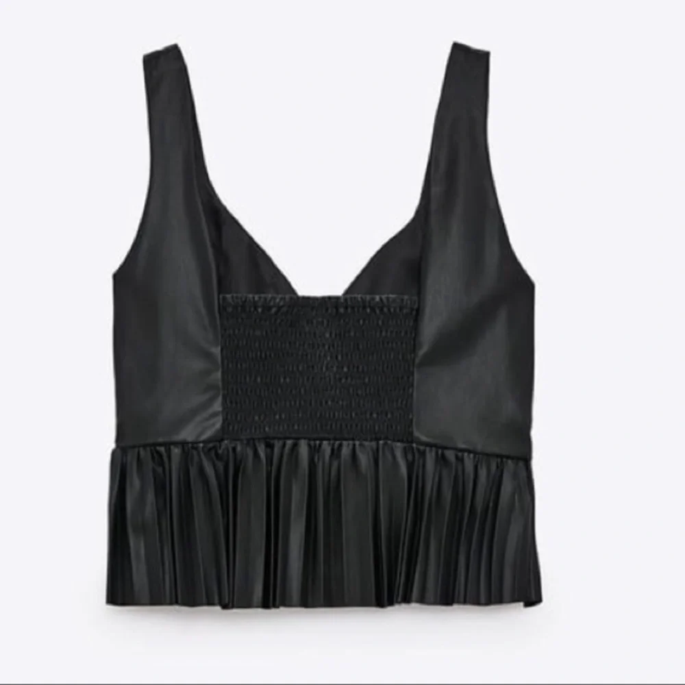 Zara Faux leather bustier. Sz L new w/ tags - Picture 2 of 4